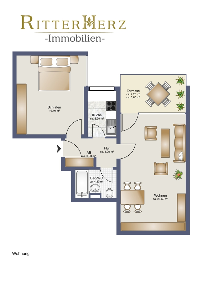 Grundriss Erdgeschosswohnung M�nchen