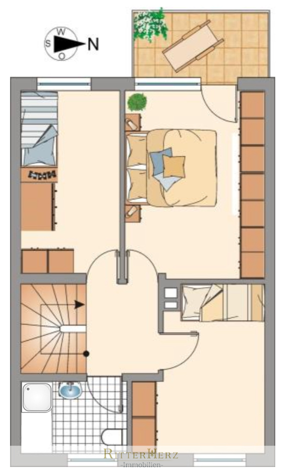 Grundriss Obergeschoss Reihenmittelhaus Puchheim