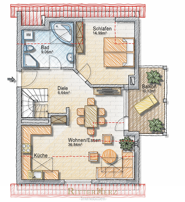 Grundriss Maisonettewohnung M�nchen