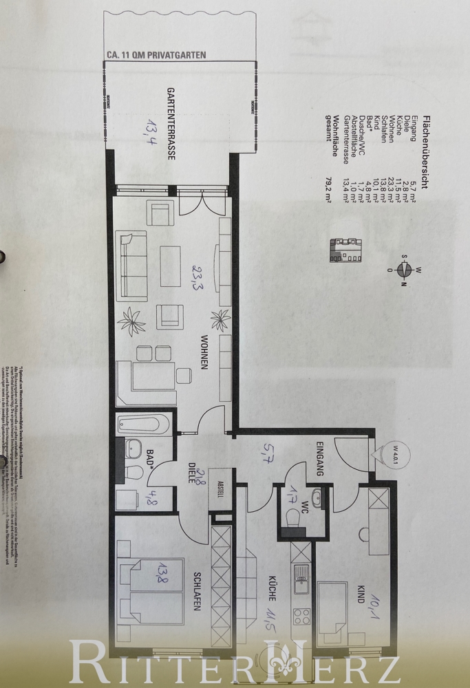 Grundriss Erdgeschosswohnung M�nchen