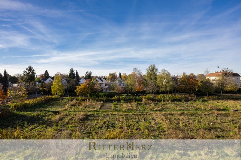 Blick auf die Versorgungsg�rten Etagenwohnung M�nchen / Trudering-Riem