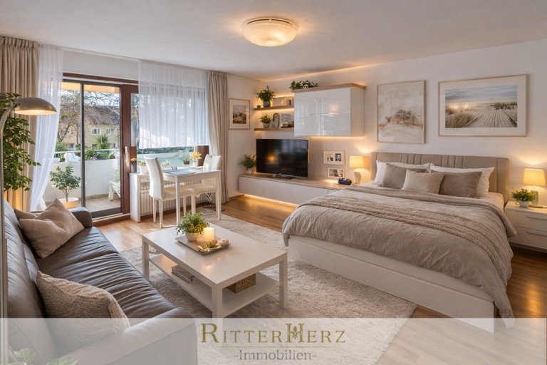 Wohnen/Schlafen Einrichtungsvorschlag M�nchen Etagenwohnung *RESERVIERT* Gro�z�giger Balkon & separate K�che - ideal zum Selbstbezug oder als Investment!