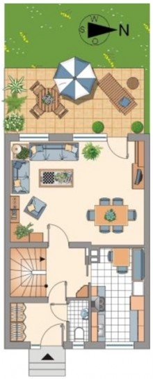 Erdgeschoss ***VERMIETET***Reihenmittelhaus f�r Familie! 
Ruhige Lage mit sch�nem Garten!