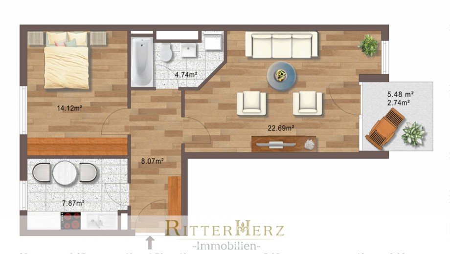 Grundriss Etagenwohnung M�nchen / Freimann