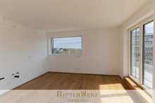 Offene K�che *VERMIETET* Neubau-Penthouse mit gro�er Dachterrasse, Panoramafenster und U-Bahn um die Ecke!
