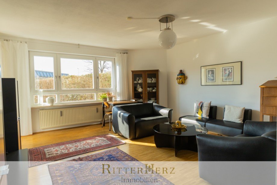 Wohnzimmer S�dseite Erdgeschosswohnung M�nchen