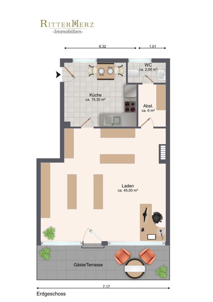 Grundriss Gastgewerbe M�nchen
