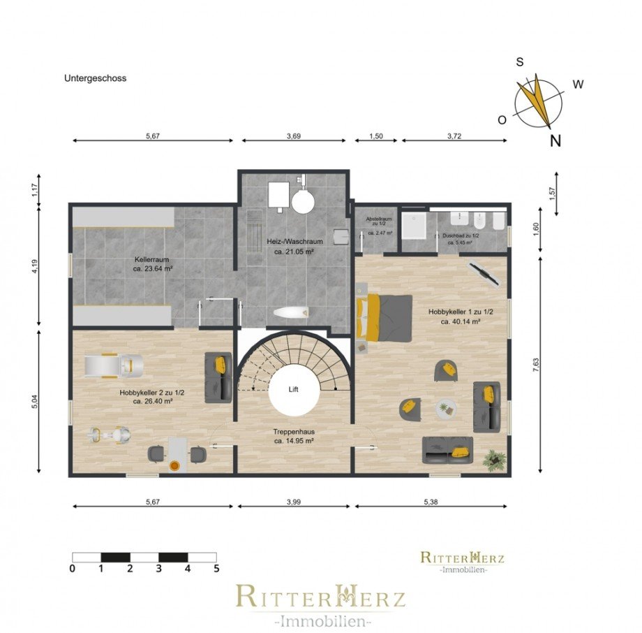 UG Grundriss Einfamilienhaus M�nchen