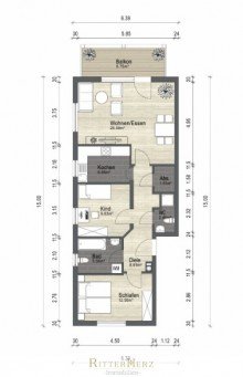 Grundriss - Aubing *VERKAUFT!*  Gute Nachbarschaft - top gepflegte Immobilie mit gro�z�gigem Balkon in Bestlage!