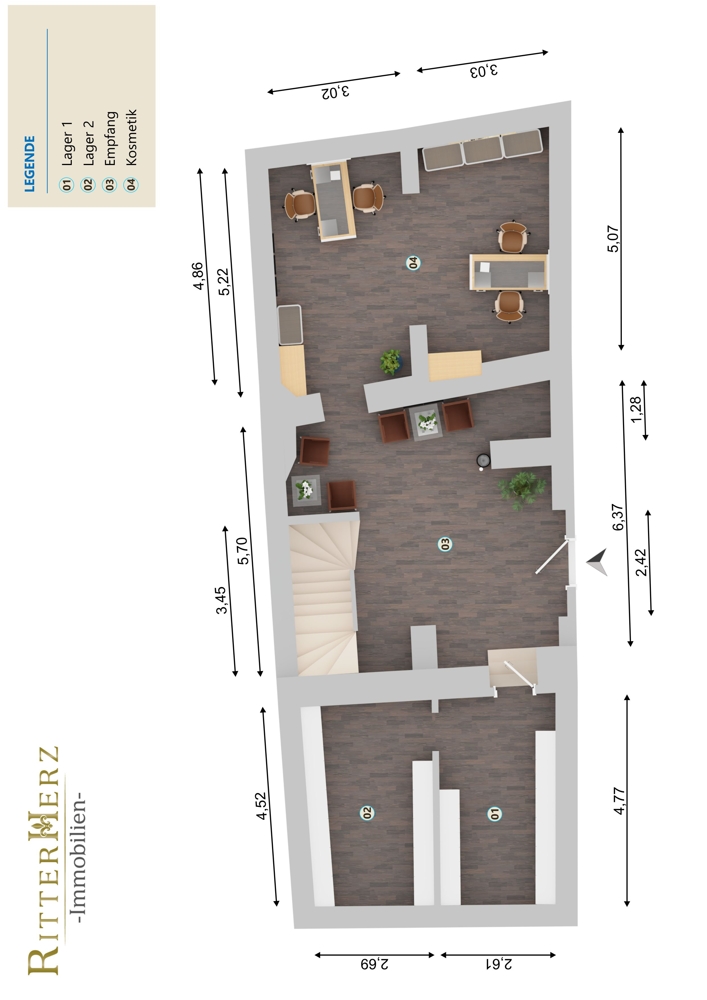 Grundriss Beispiel UG Einzelhandel M�nchen