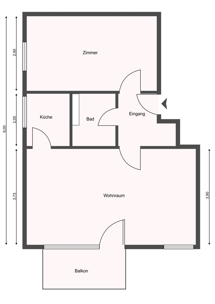 Grundriss ohne M�bel Etagenwohnung M�nchen