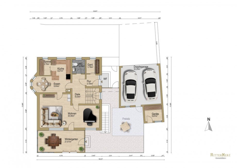 Grundriss EG Einfamilienhaus K�nigsbrunn