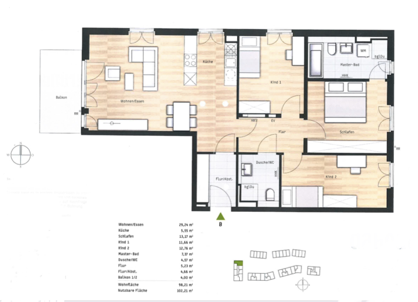 Grundriss Etagenwohnung Vaterstetten
