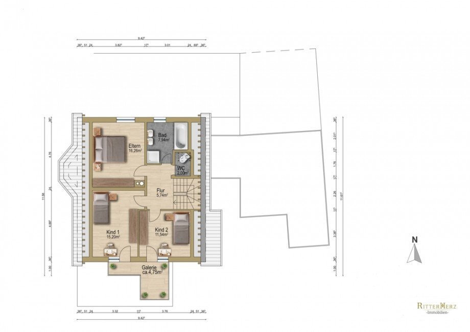 Grundriss DG Einfamilienhaus K�nigsbrunn