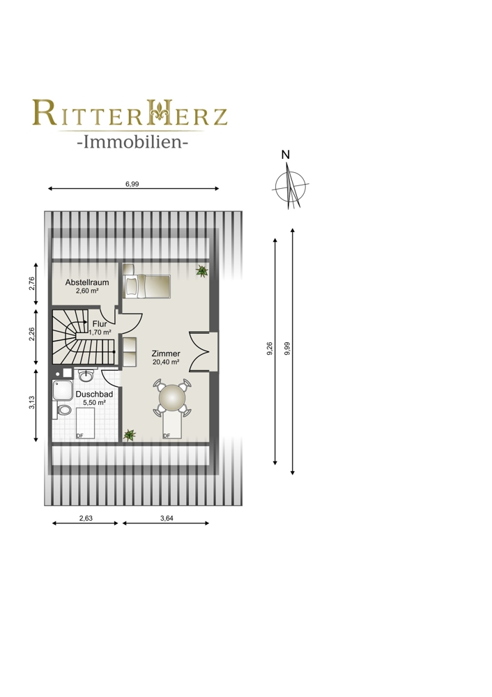 Grundriss DG Doppelhaush�lfte M�nsing