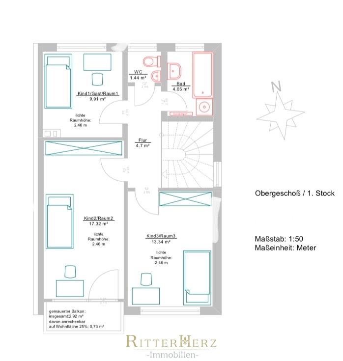 Obergeschoss Reiheneckhaus Neuried