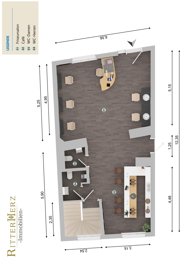Grundriss Beispiel EG Einzelhandelsladen M�nchen
