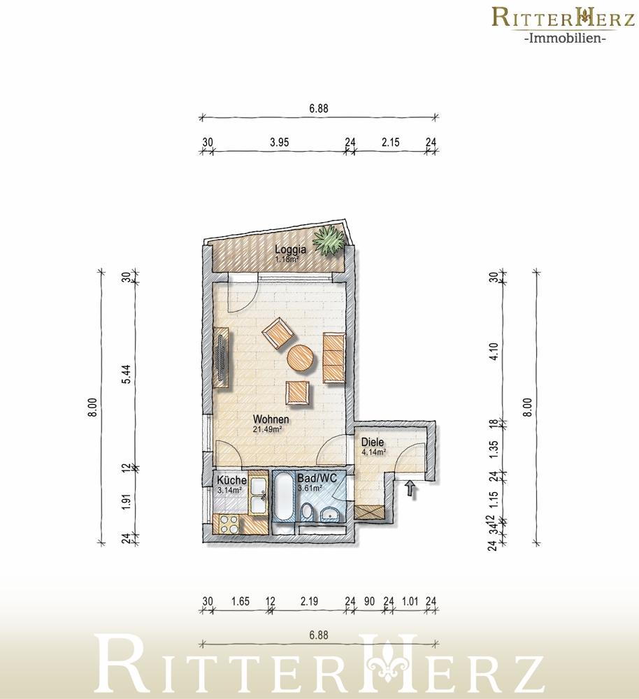 Grundriss Etagenwohnung M�nchen