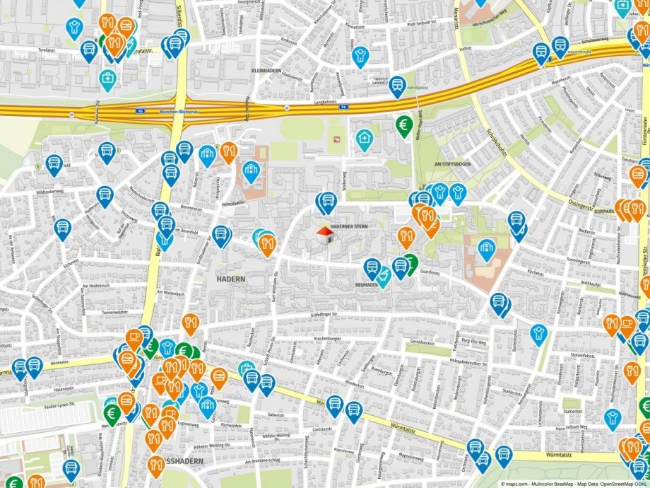 Geolyzer Kartenausschnitt Etagenwohnung M�nchen / Kleinhadern