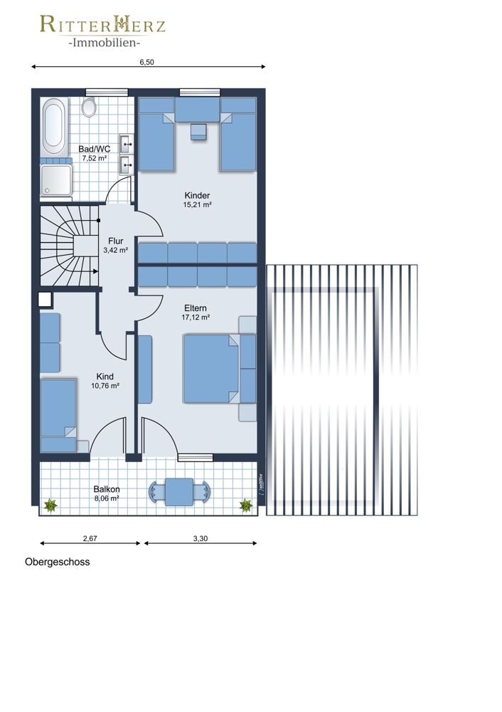 Obergeschoss Doppelhaush�lfte Augsburg / Haunstetten